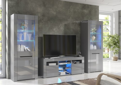 Unit high gloss grey matt - tv,